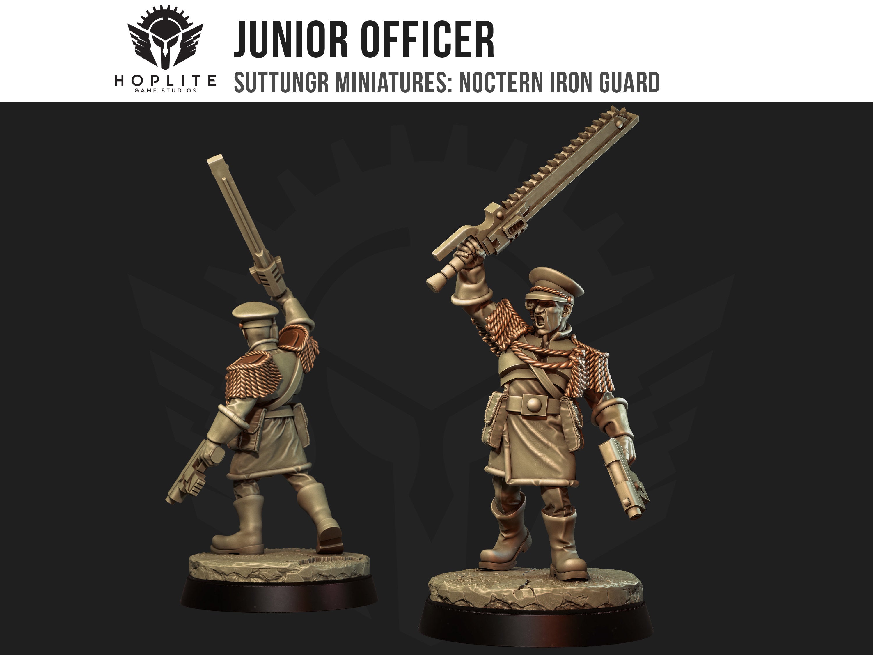 Oficial subalterno - Guardia de Hierro Noctern - Mordian - Grimdark Future - Miniaturas Suttungr