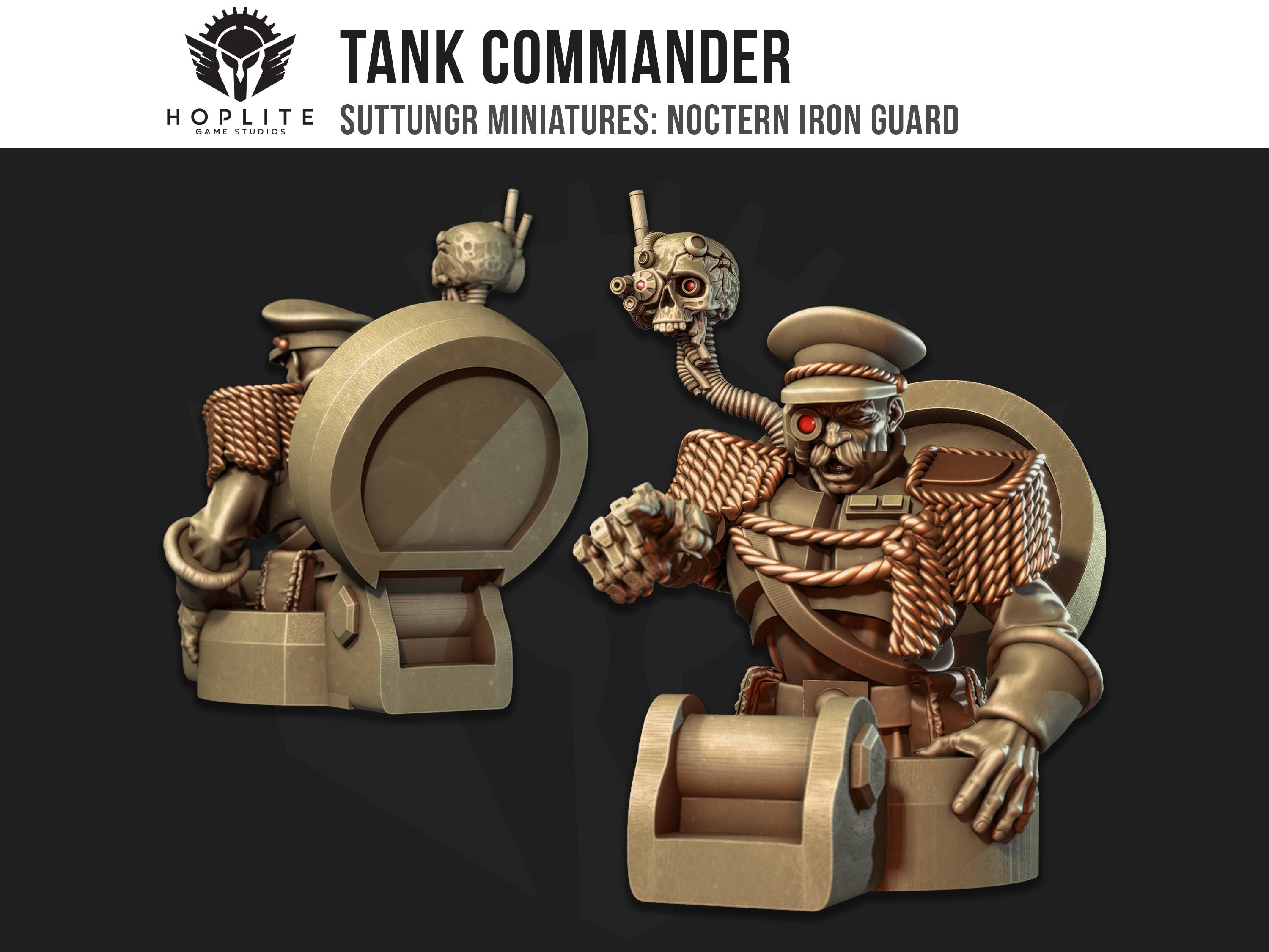 Comandante de tanque - Guardia de Hierro Noctern - Mordian - Grimdark Future - Miniaturas Suttungr