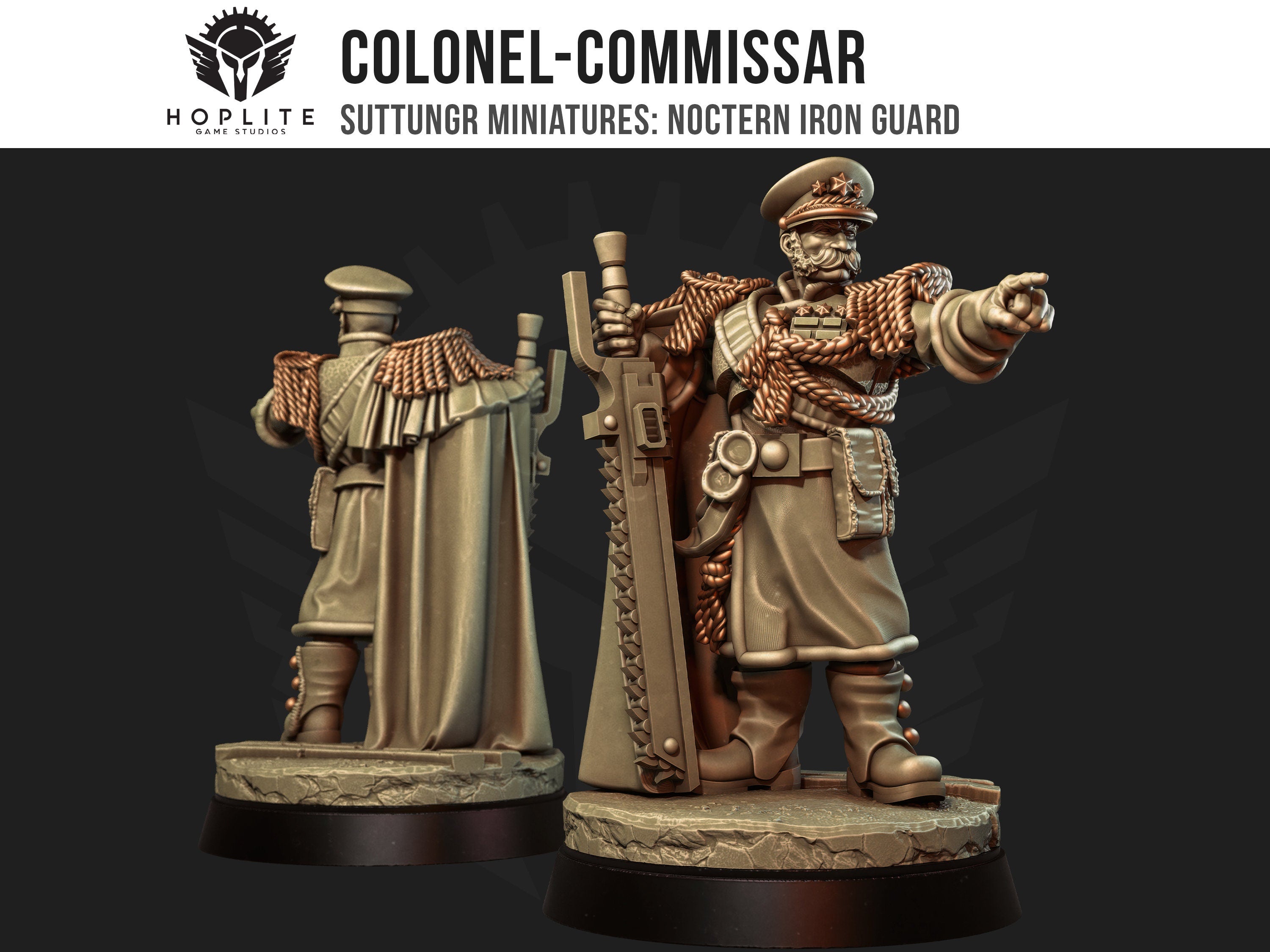 Coronel-Comisario - Guardia de Hierro Noctern - Mordian - Grimdark Future - Miniaturas Suttungr