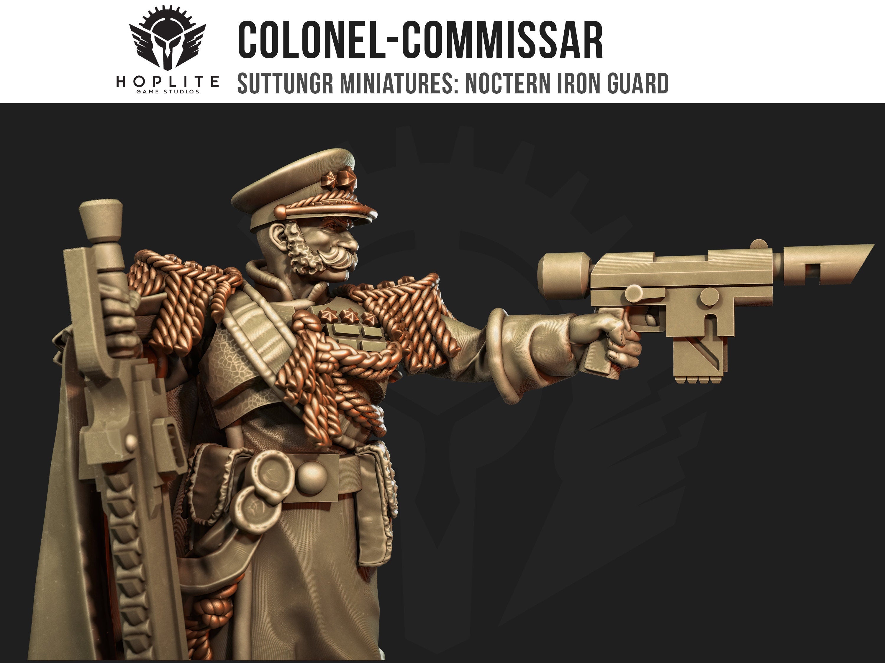 Coronel-Comisario - Guardia de Hierro Noctern - Mordian - Grimdark Future - Miniaturas Suttungr