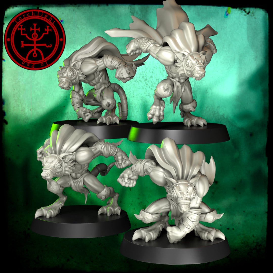 The Sewer Side Stealers - Ratmen Fantasy Football Team - 17 Players - Torchlight Models