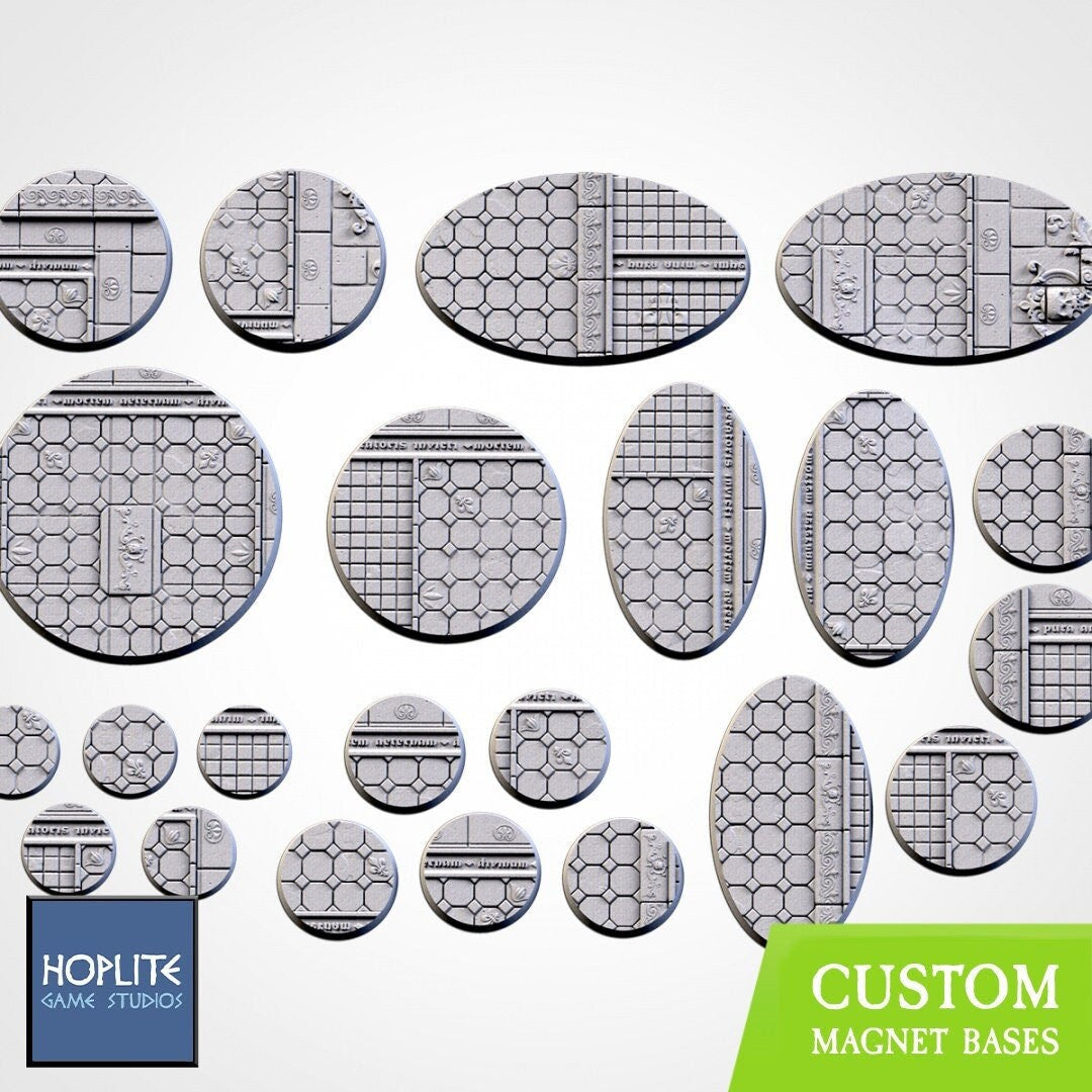 Royal Palace Bases | 25mm | 32mm | 40mm | Txarli Factory | Magnetizable Scenic Textured Round
