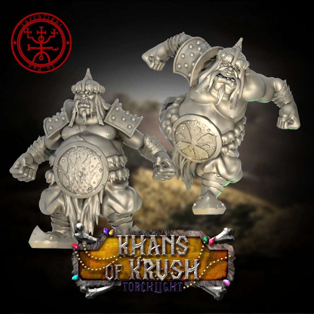 The Khans of Krush - Equipo de fútbol Ogre Fantasy - 15 jugadores - Modelos de antorchas