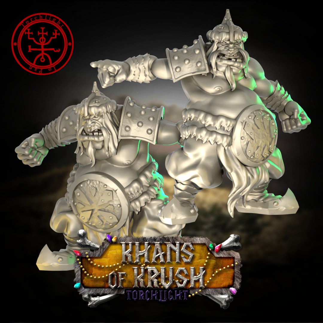 The Khans of Krush - Equipo de fútbol Ogre Fantasy - 15 jugadores - Modelos de antorchas